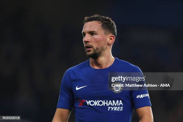 Danny Drinkwater of Chelsea looks on during the Carabao Cup Semi-Final first leg match between Chelsea and Arsenal at Stamford Bridge on January 10,...