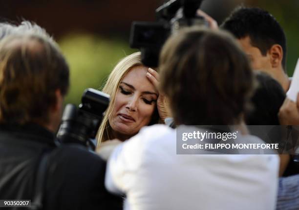 Italian escort girl Patrizia D'Addario, involved in a scandal with Italian Prime minister Silvio Berlusconi arrives at the Venice film festival on...