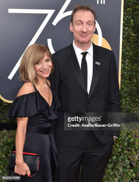 Actor David Thewlis and guest attend the 75th Annual Golden Globe Awards at The Beverly Hilton Hotel on January 7, 2018 in Beverly Hills, California.