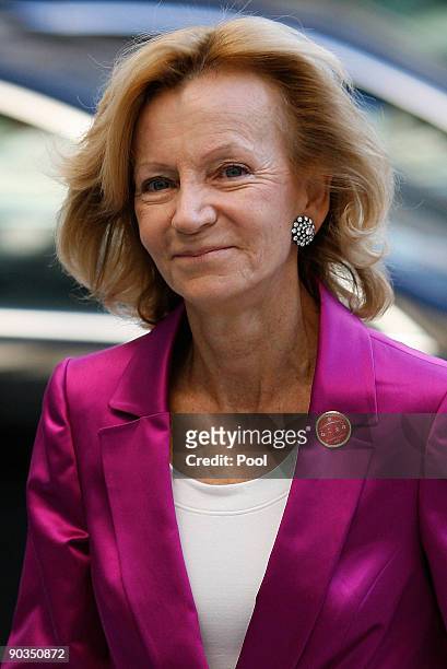 Elena Salgado, Spain's finance minister, arrives for the opening session of the G20 finance ministers meeting, at the Treasury in Westminster on...