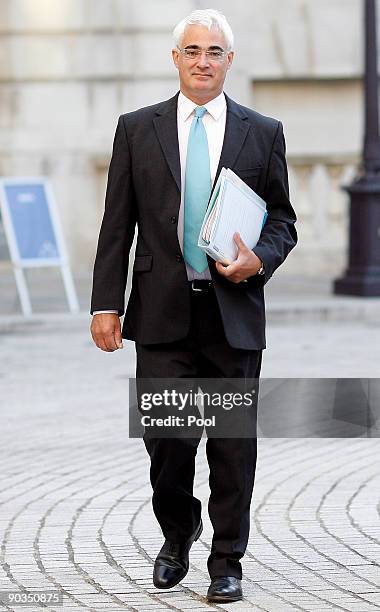 Alistair Darling, U.K. Chancellor of the exchequer, arrives for the opening session of the G20 finance ministers meeting, at the Treasury in...