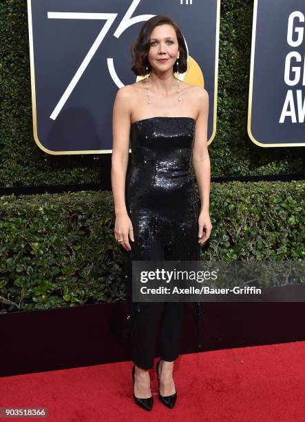 Actress Maggie Gyllenhaal attends the 75th Annual Golden Globe Awards at The Beverly Hilton Hotel on January 7, 2018 in Beverly Hills, California.