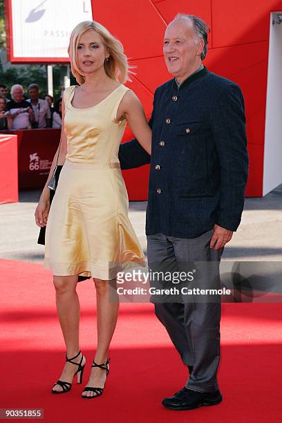 Lena Herzog and director Werner Herzog attend the "My Son, My Son, What Have Ye Done? " premiere at the Sala Grande during the 66th Venice Film...