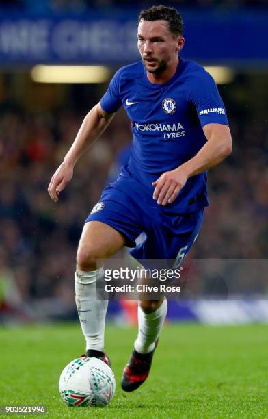Danny Drinkwater of Chelsea in action during the Carabao Cup Semi-Final First Leg match between Chelsea and Arsenal at Stamford Bridge on January 10,...