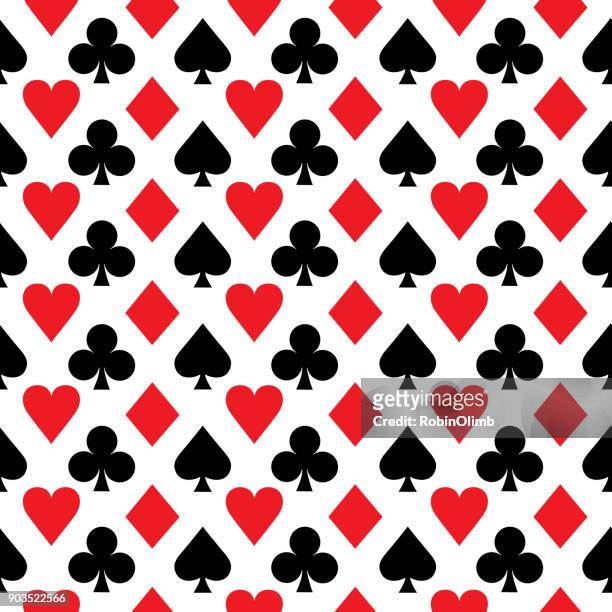 rote und schwarze asse nahtlose muster - kartenspiel stock-grafiken, -clipart, -cartoons und -symbole