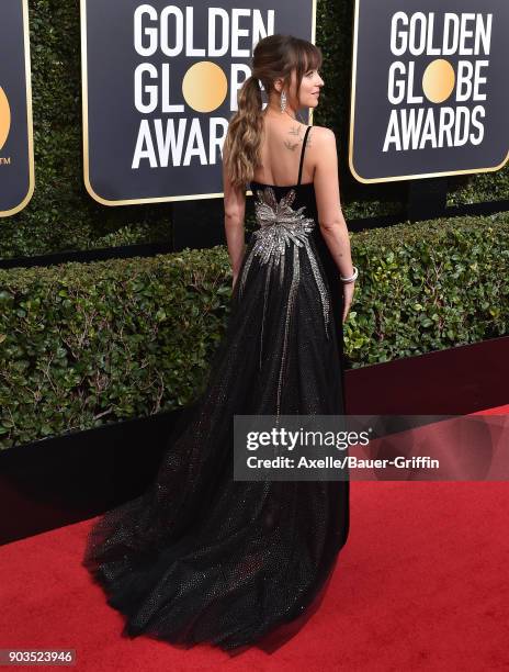 Actress Dakota Johnson attends the 75th Annual Golden Globe Awards at The Beverly Hilton Hotel on January 7, 2018 in Beverly Hills, California.