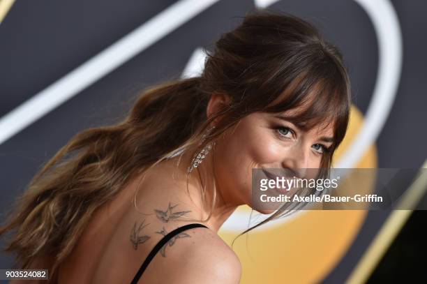 Actress Dakota Johnson attends the 75th Annual Golden Globe Awards at The Beverly Hilton Hotel on January 7, 2018 in Beverly Hills, California.