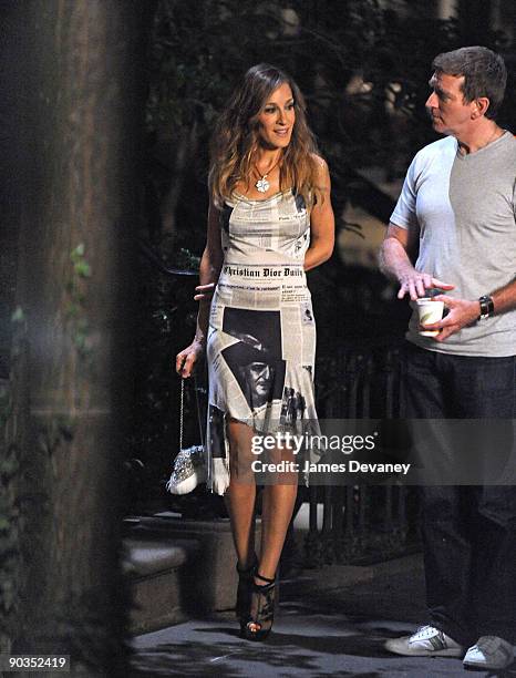 Sarah Jessica Parker films on location for "Sex And The City 2" on the Streets of Manhattan on September 4, 2009 in New York City.