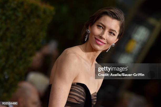 Actress Jessica Biel attends the 75th Annual Golden Globe Awards at The Beverly Hilton Hotel on January 7, 2018 in Beverly Hills, California.