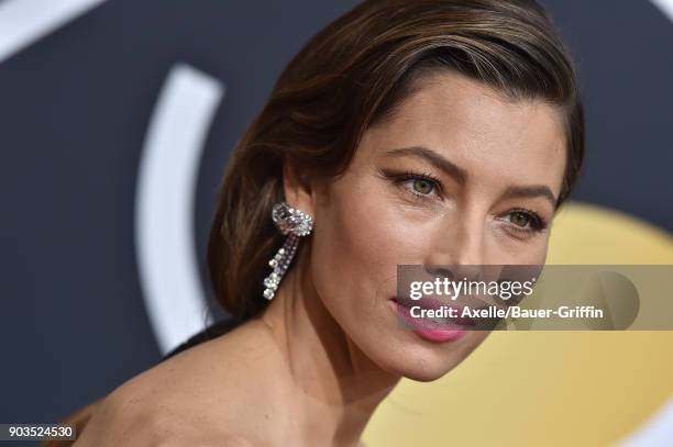 Actress Jessica Biel attends the 75th Annual Golden Globe Awards at The Beverly Hilton Hotel on January 7, 2018 in Beverly Hills, California.