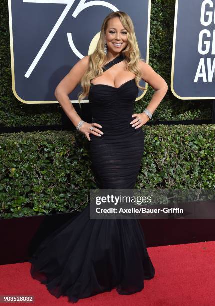 Singer/actress Mariah Carey attends the 75th Annual Golden Globe Awards at The Beverly Hilton Hotel on January 7, 2018 in Beverly Hills, California.
