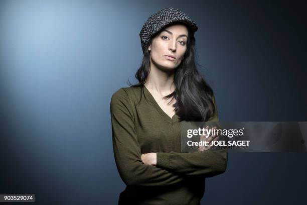 French-Lebanese actress Laetitia Eido poses during a photo session in Paris on January 8, 2018.