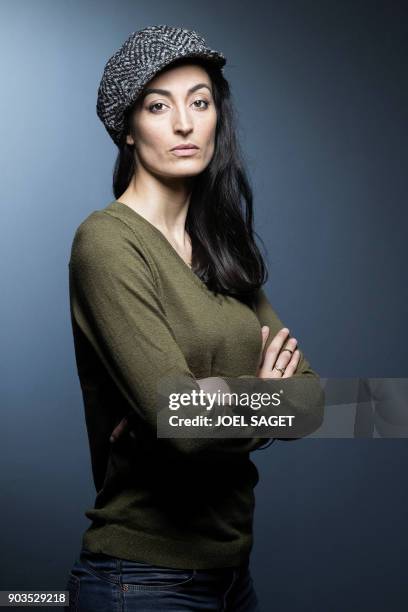 French-Lebanese actress Laetitia Eido poses during a photo session in Paris on January 8, 2018.