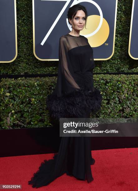 Actress Angelina Jolie attends the 75th Annual Golden Globe Awards at The Beverly Hilton Hotel on January 7, 2018 in Beverly Hills, California.