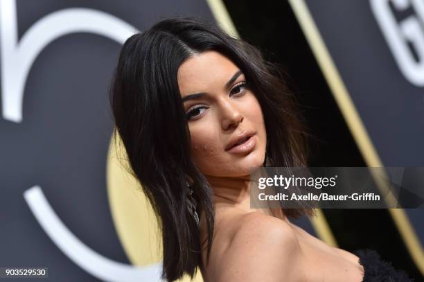Model Kendall Jenner attends the 75th Annual Golden Globe Awards at The Beverly Hilton Hotel on January 7, 2018 in Beverly Hills, California.