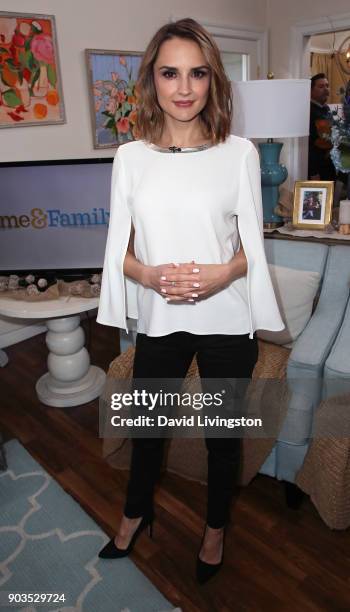 Actress Rachael Leigh Cook visits Hallmark's "Home & Family" at Universal Studios Hollywood on January 10, 2018 in Universal City, California.