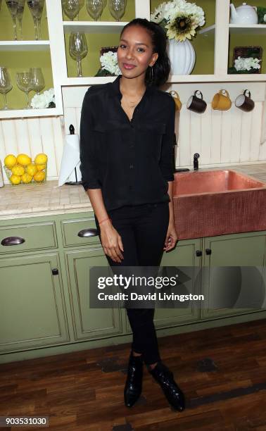 Actress Elizabeth Mathis visits Hallmark's "Home & Family" at Universal Studios Hollywood on January 10, 2018 in Universal City, California.