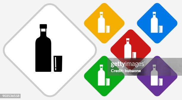 bottle color diamond vector icon - rum stock illustrations