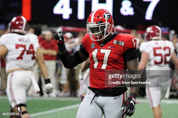 Georgia Bulldogs linebacker Davin Bellamy during the College Football Playoff National Championship Game between the Alabama Crimson Tide and the...