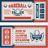 Tickets design template at baseball tournament