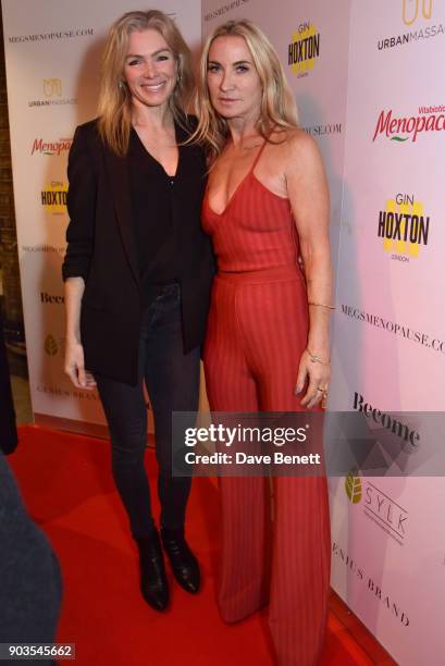 Nell McAndrew and Meg Matthews attend the launch of #megsmenopause at Home House on January 10, 2018 in London, England.