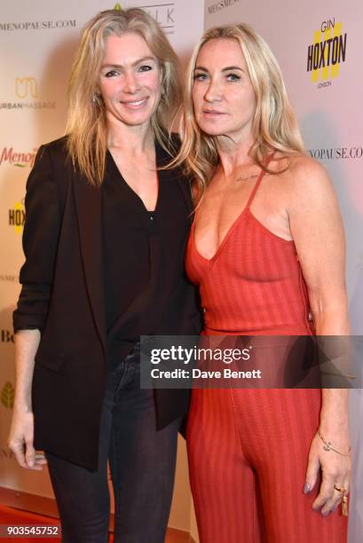 Nell McAndrew and Meg Matthews attend the launch of #megsmenopause at Home House on January 10, 2018 in London, England.