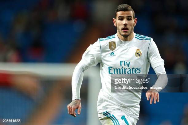 Theo Hernandez of Real Madrid during the Spanish Copa del Rey match between Real Madrid v Numancia on January 10, 2018