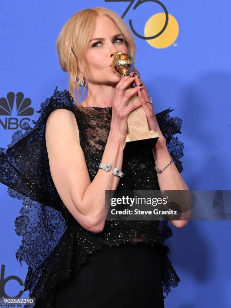 Nicole Kidman poses at the 75th Annual Golden Globe Awards at The Beverly Hilton Hotel on January 7, 2018 in Beverly Hills, California.