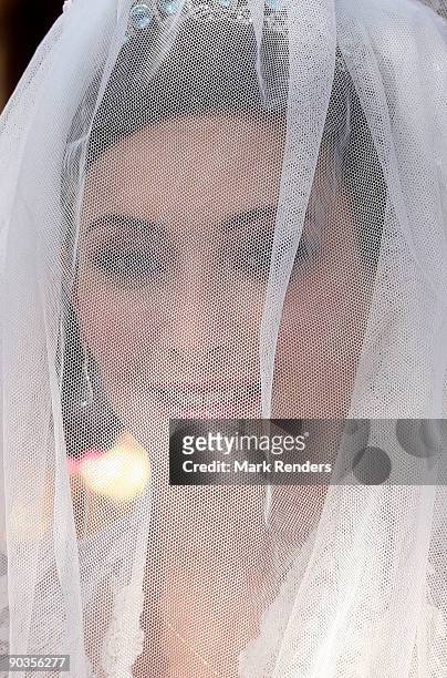 Isabella Orsini of Italy photographed before her wedding with Edouard de Ligne de la Tremoille at Antoing church on September 5, 2009 in Antoing,...