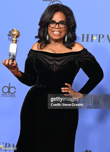 Oprah Winfrey poses at the 75th Annual Golden Globe Awards at The Beverly Hilton Hotel on January 7, 2018 in Beverly Hills, California.