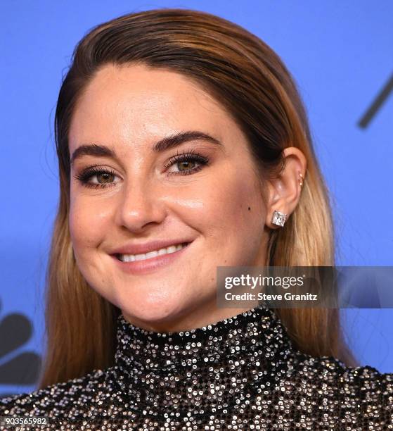 Shailene Woodley poses at the 75th Annual Golden Globe Awards at The Beverly Hilton Hotel on January 7, 2018 in Beverly Hills, California.