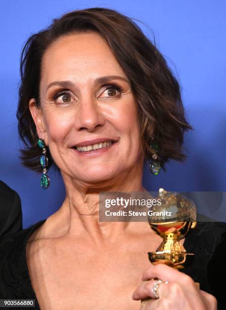 Laurie Metcalf poses at the 75th Annual Golden Globe Awards at The Beverly Hilton Hotel on January 7, 2018 in Beverly Hills, California.