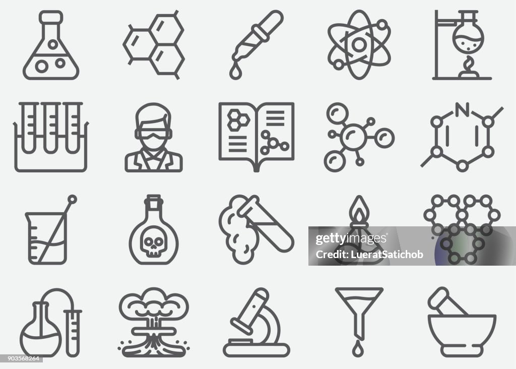 Iconos de la línea de química