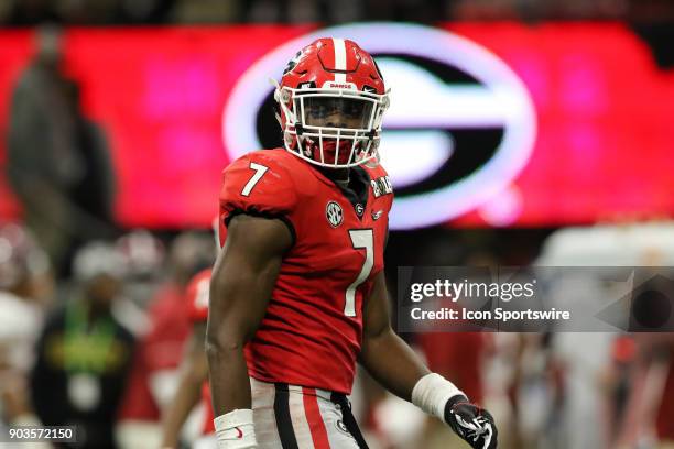 Georgia Bulldogs running back D'Andre Swift during the College Football Playoff National Championship Game between the Alabama Crimson Tide and the...