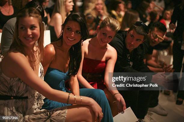 Television personality Whitney Port, Audrina Patridge, Lo Bosworth, Brody Jenner and Frankie Delgado front row during the Lauren Conrad Collection...