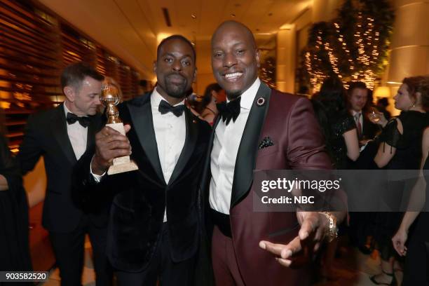 75th ANNUAL GOLDEN GLOBE AWARDS -- Pictured: Sterling K. Brown, "This is Us"; Tyrese Gibson at NBC and USA Network's Post-Golden Globe Awards Party...
