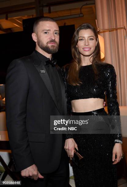 75th ANNUAL GOLDEN GLOBE AWARDS -- Pictured: Justin Timberlake, Jessica Biel, "The Sinner" at NBC and USA Network's Post-Golden Globe Awards Party...