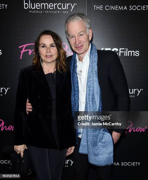 Patty Smyth and John McEnroe attend The Cinema Society & Bluemercury Host The Premiere Of IFC Films' "Freak Show" at Landmark Sunshine Cinema on...