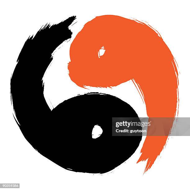 bildbanksillustrationer, clip art samt tecknat material och ikoner med ying-yang symbol - yin och yang