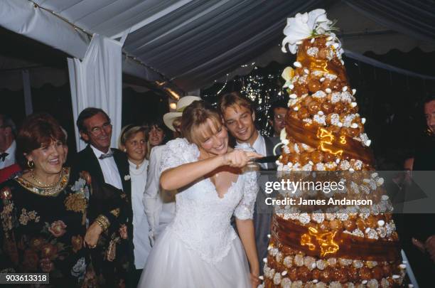 Wedding party of David Hallyday and Estelle Lefebure, 15th September 1989