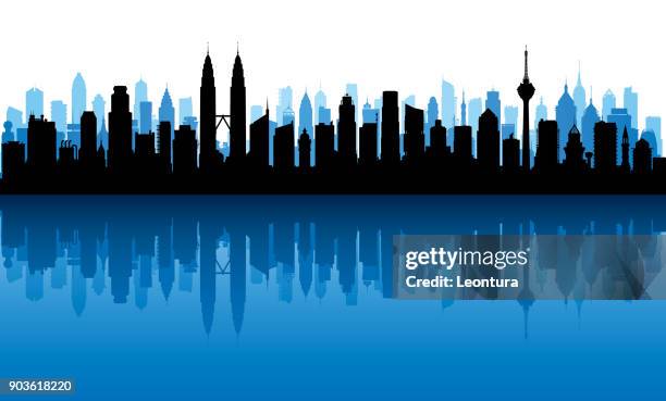 kuala lumpur (alle gebäude sind vollständig und beweglich) - malaysia stock-grafiken, -clipart, -cartoons und -symbole