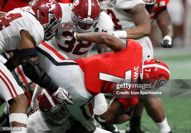 Georgia Bulldogs running back DAndre Swift during the College Football Playoff National Championship Game between the Alabama Crimson Tide and the...