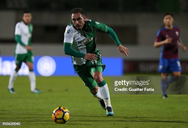 Sporting CP midfielder Bruno Cesar from Brazil in action during the Portuguese Cup match between CD Cova da Piedade and Sporting CP at Estadio do...