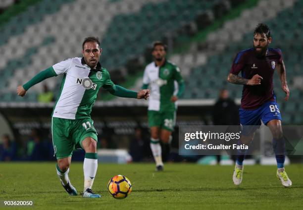 Sporting CP midfielder Bruno Cesar from Brazil in action during the Portuguese Cup match between CD Cova da Piedade and Sporting CP at Estadio do...