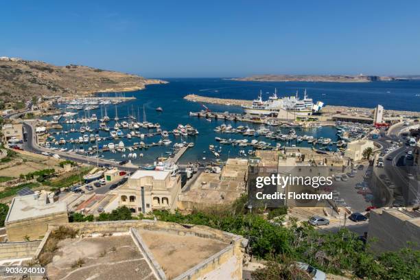 mgarr harbour – the gateway to gozo island - island of gozo mgarr stock pictures, royalty-free photos & images