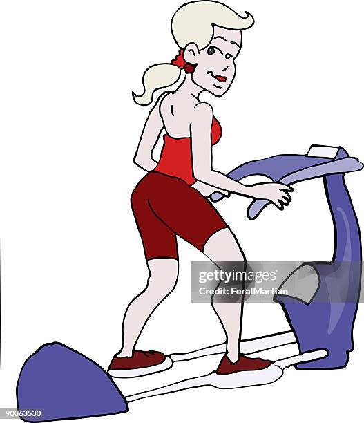 exercise machine - warm up exercise stock illustrations