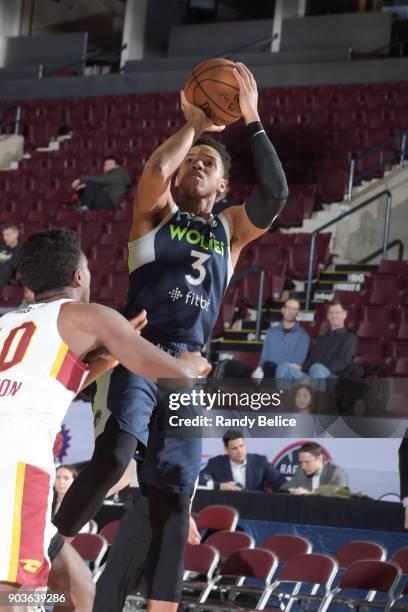 Anthony Brown of the Iowa Wolves shoots the ball against the Canton Charge NBA G League Showcase Game 7 between the Iowa Wolves and Canton Charge on...