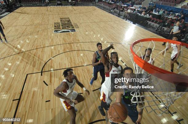 Melo Trimble of the Iowa Wolves shoots the ball against the Canton Charge NBA G League Showcase Game 7 between the Iowa Wolves and Canton Charge on...