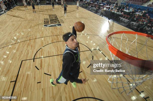 Michael Bryson of the Iowa Wolves dunks the ball against the Canton Charge NBA G League Showcase Game 7 between the Iowa Wolves and Canton Charge on...