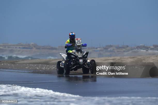 Axel Dutrie of France and Drag'On Rally rides a Raptor 700 Yamaha quad bike in the Classe : GQ.1 : 2 Roues Motrices - 0 during stage five of the 2018...
